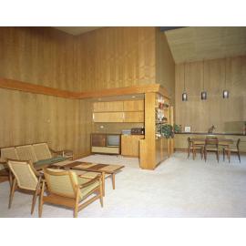 Lounge and dining area of John McQueen's residence, Edwards Street,  Raceview, Ipswich, 1963