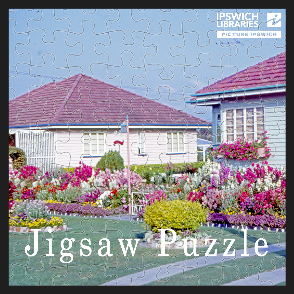 Gardens in Coyne Street, One Mile, Ipswich, 1963 (Jigsaw Puzzle)