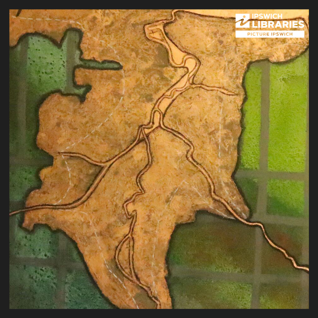 The Waterways of Devil's Gully
Kylie Stevens
Urarrar River water, Urarrar flood water 2022, hand ground ochre and limestone, copper leaf, charcoal and acrylic paint on canvas, 122 x 122 cm, 2025