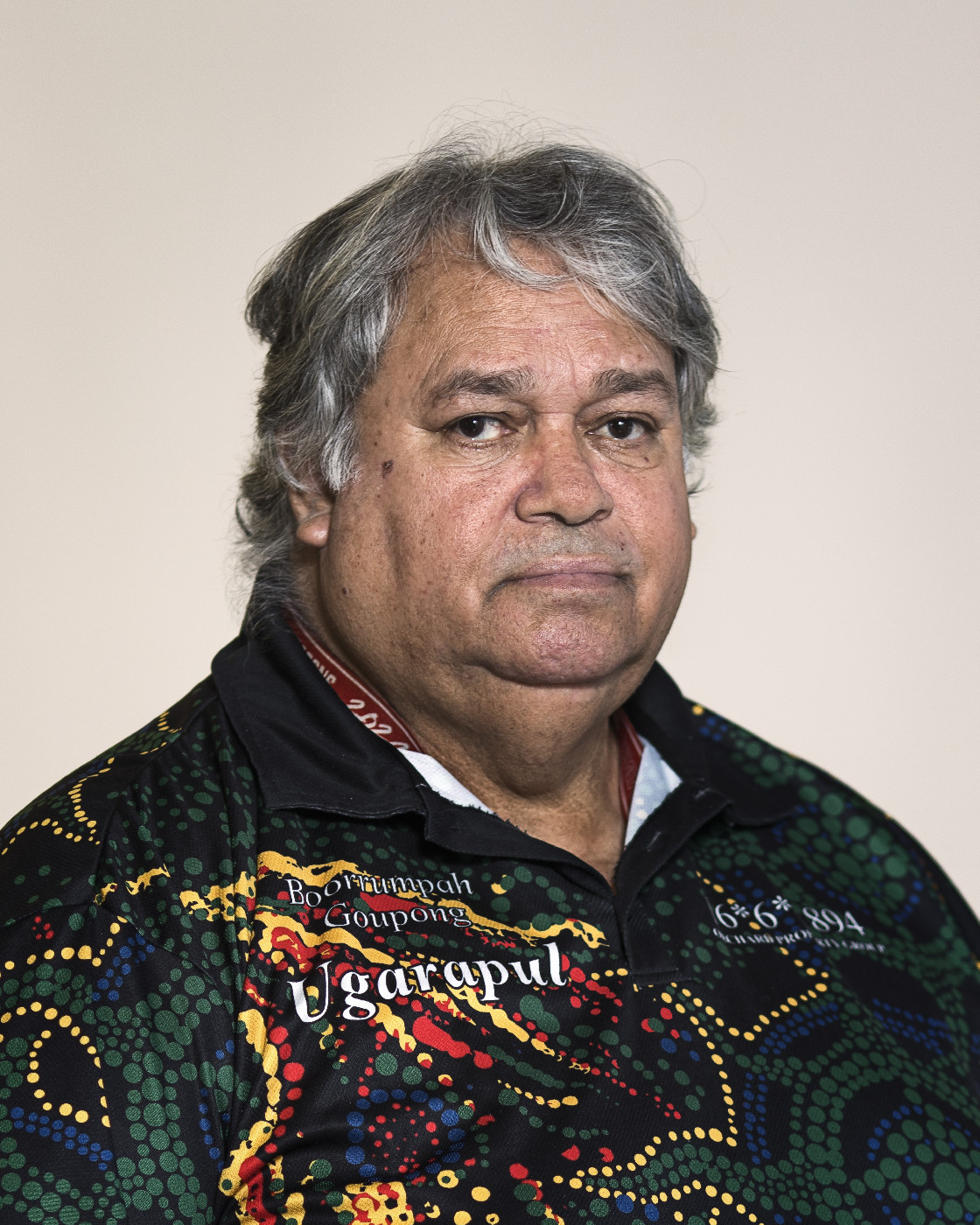 Portrait of Uncle Kevin Anderson, Boorramaatha Burrumpah Goupong, 2026. Portrait Photograph by Jim Filmer, included in 'Still Deadly: Voices of Our Elders' at Ipswich Community Gallery, 27 June - 26 July 2026.