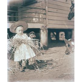 Henry Mervyn (Merv) Jones, with farm animals at his family's home, Oakleigh, Redbank Plains, Ipswich, c.1901 | 10 votes